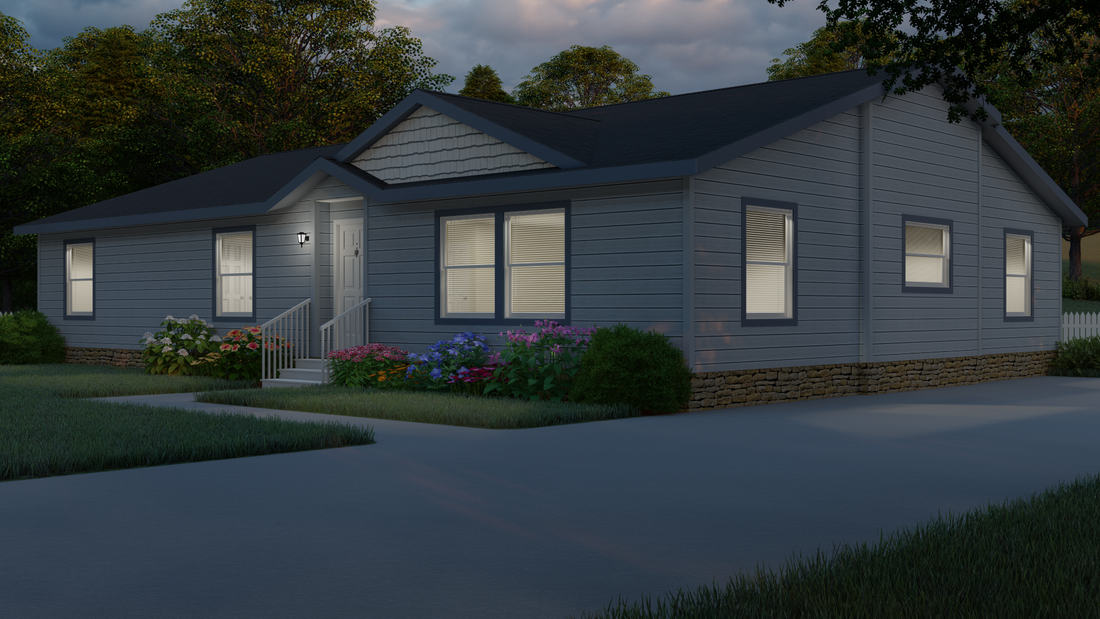 The 9584S EVEREST Exterior. This Manufactured Mobile Home features 3 bedrooms and 2 baths.