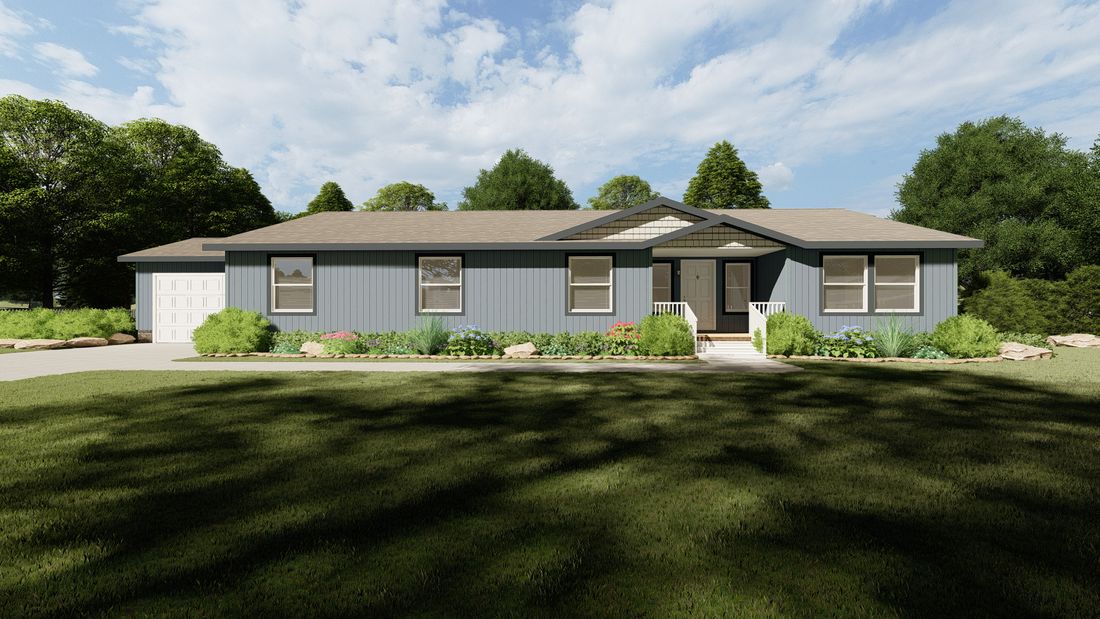 The 4064 A SUMMIT Exterior. This Manufactured Mobile Home features 3 bedrooms and 3 baths.