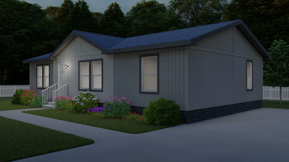 The 2844A CANYON Exterior. This Manufactured Mobile Home features 3 bedrooms and 2 baths.