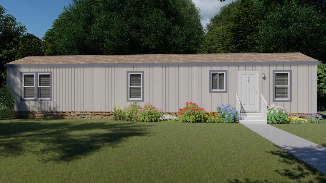 The 1556A CANYON Exterior. This Manufactured Mobile Home features 2 bedrooms and 1 bath.