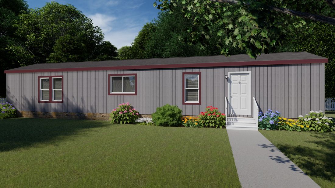 The 1560A CANYON Exterior. This Manufactured Mobile Home features 2 bedrooms and 1 bath.