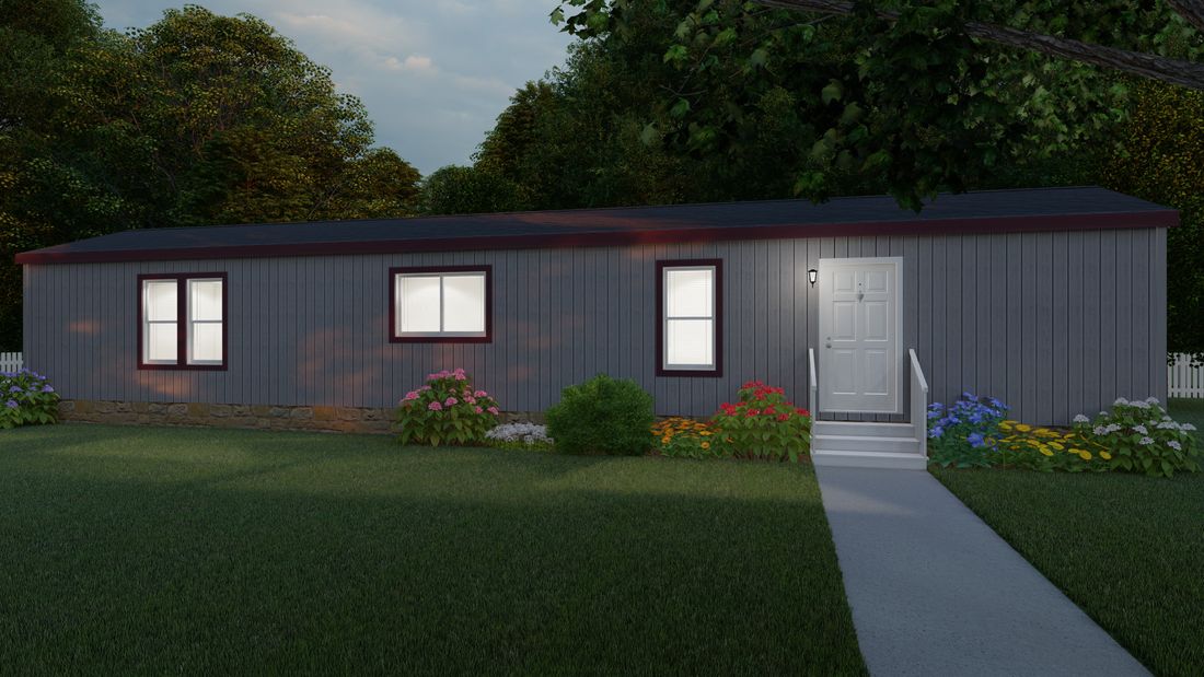 The 1560A CANYON Exterior. This Manufactured Mobile Home features 2 bedrooms and 1 bath.