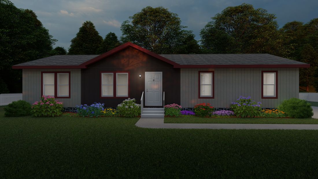 The 2856D CANYON Exterior. This Manufactured Mobile Home features 3 bedrooms and 2 baths.