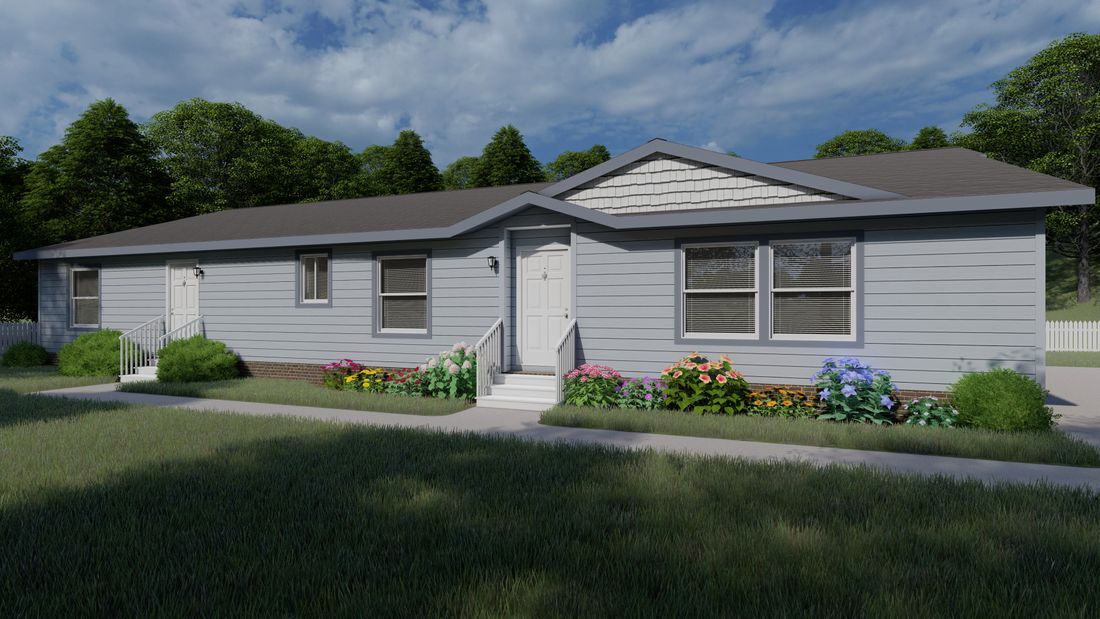 The 4070 A SUMMIT Exterior. This Manufactured Mobile Home features 3 bedrooms and 2 baths.