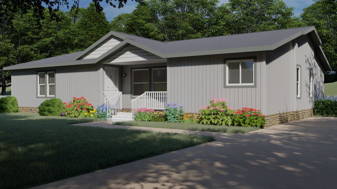 The 4056 A SUMMIT Exterior. This Manufactured Mobile Home features 3 bedrooms and 2 baths.