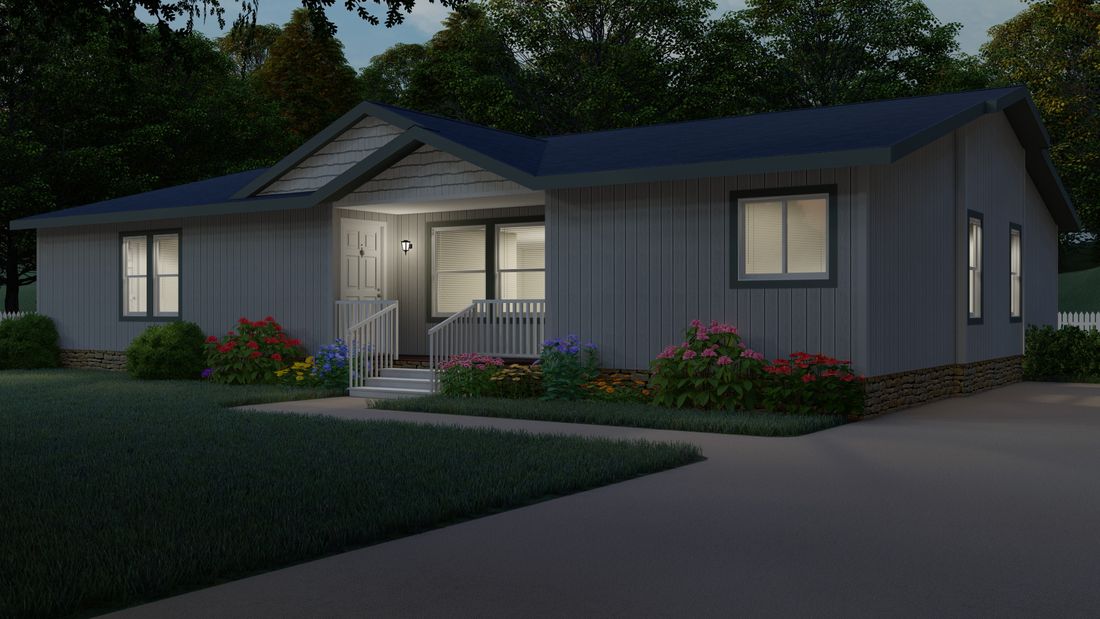 The 4056 A SUMMIT Exterior. This Manufactured Mobile Home features 3 bedrooms and 2 baths.