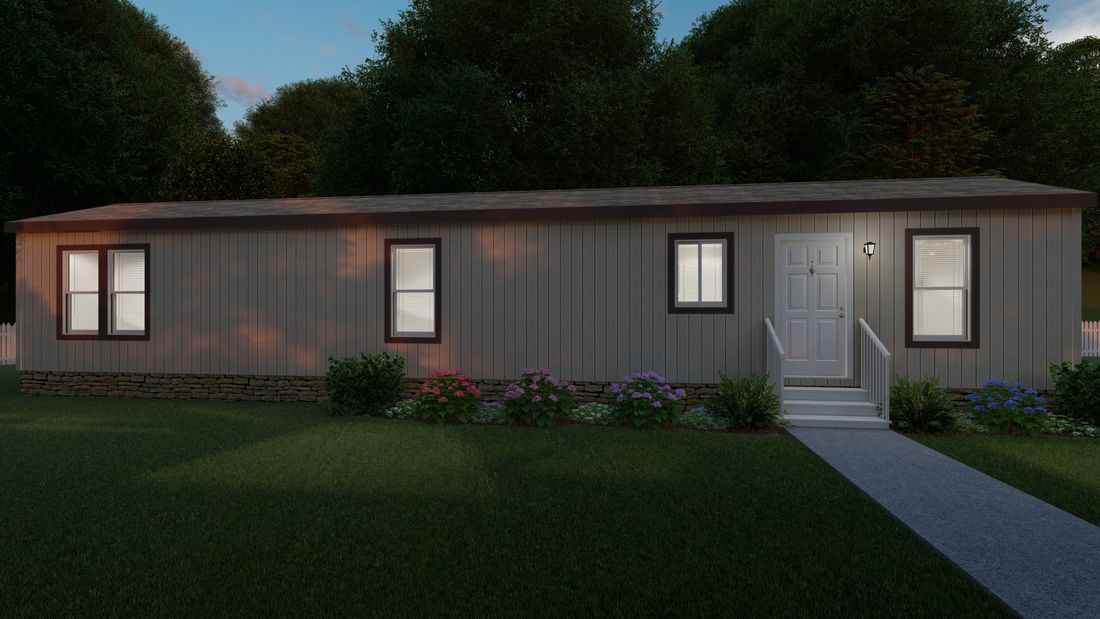 The 1456-A CANYON Exterior. This Manufactured Mobile Home features 2 bedrooms and 1 bath.