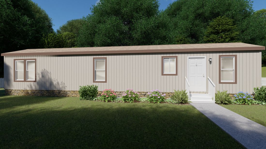 The 1456-A CANYON Exterior. This Manufactured Mobile Home features 2 bedrooms and 1 bath.